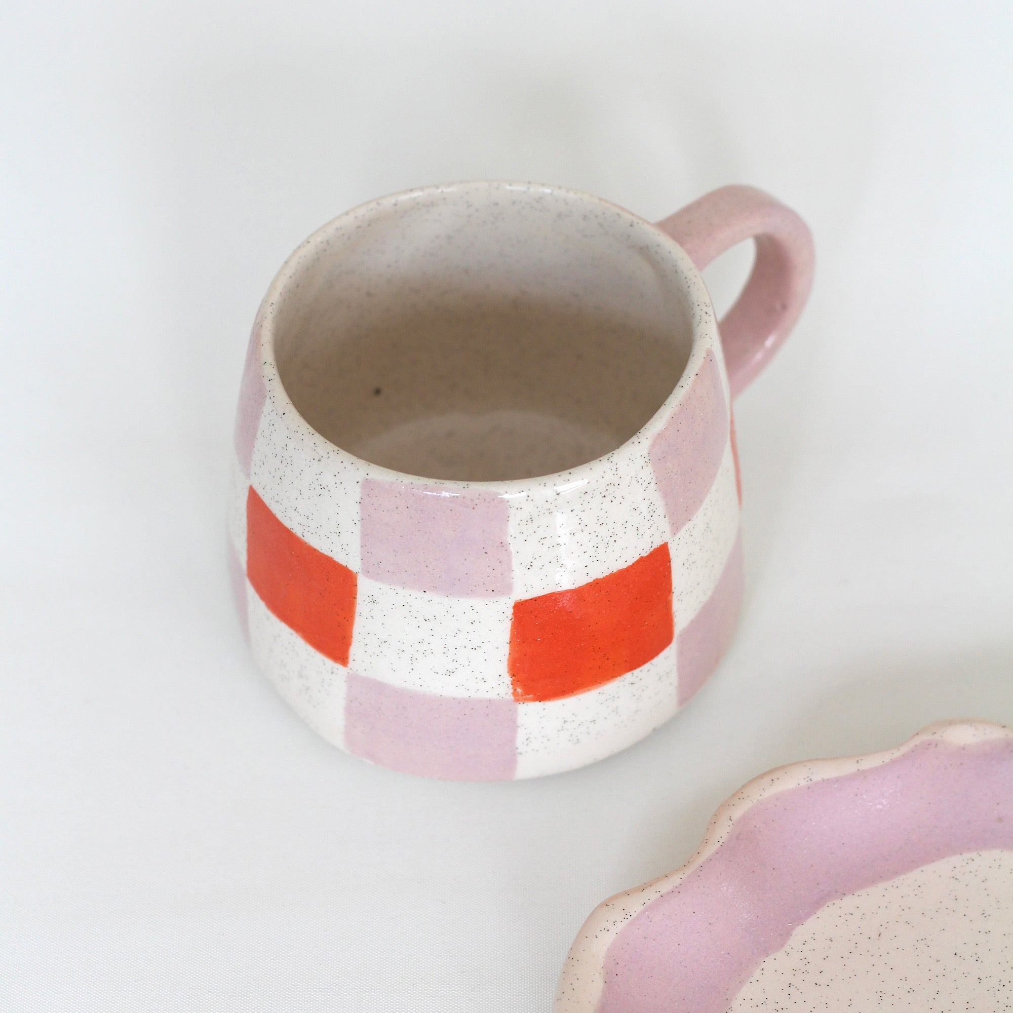 Cup and Saucer Set, Checkered