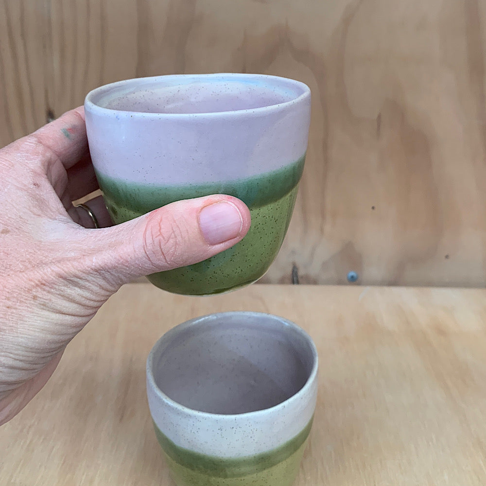 Seconds, Set of 2 Lilac/Moss Tumblers