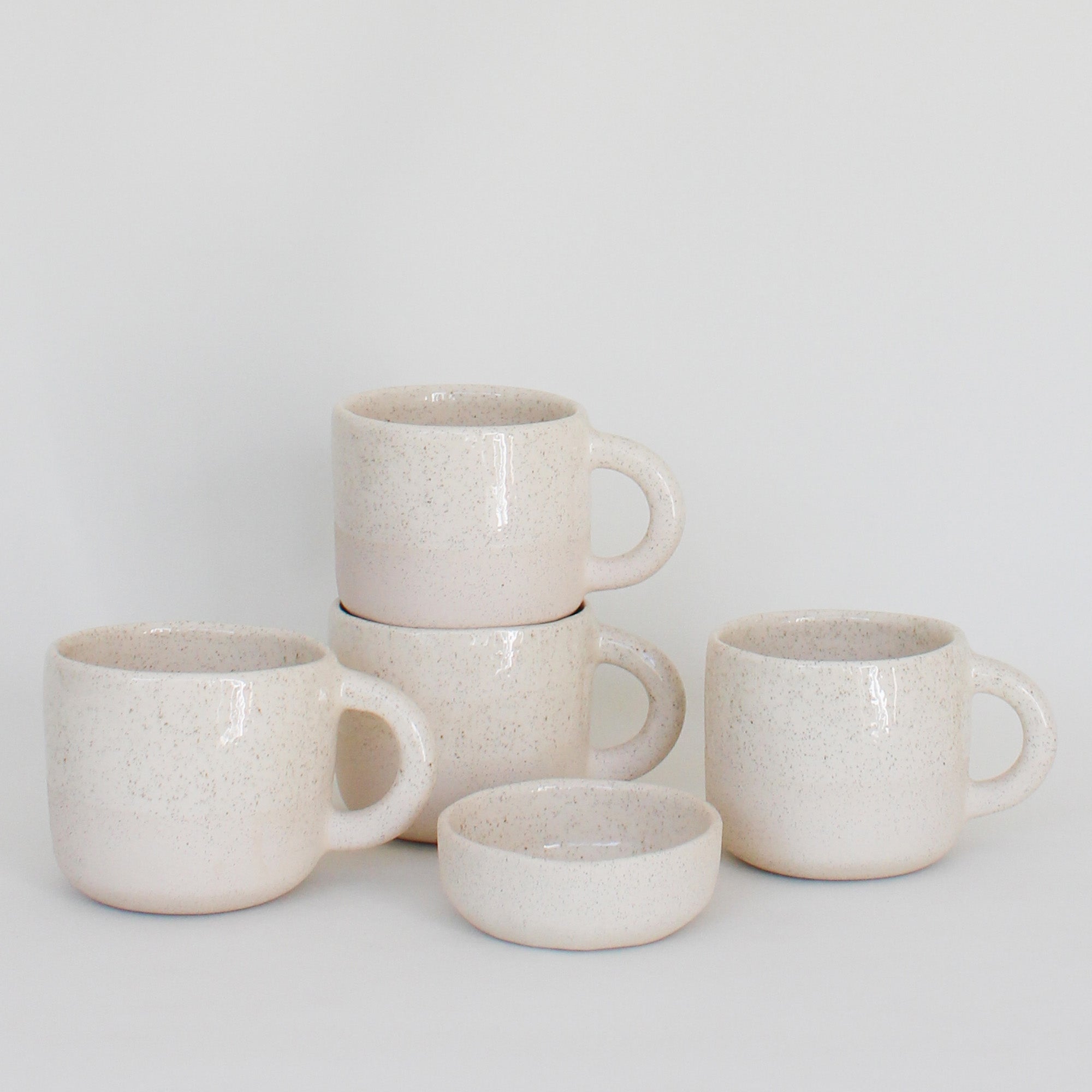 Set of Four Mugs, Oatmeal